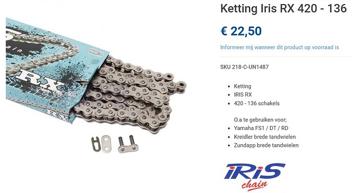 Iris ketting 420 RX